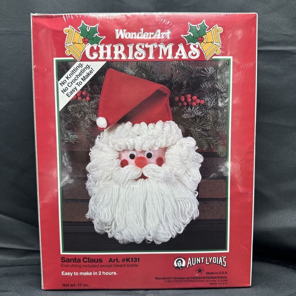 Vintage Wonderart Christmas Santa Art Kit Aunt Lydias #K131 New